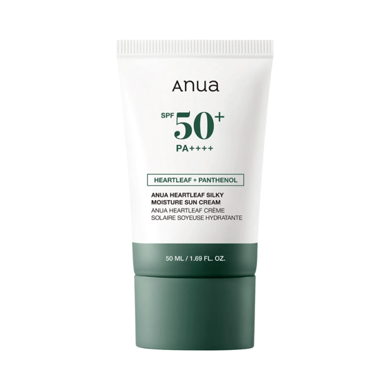 Anua Heartleaf Silky Moisture Sun Cream SPF 50+ - Crema Solar Hidratante con Houttuynia Cordata