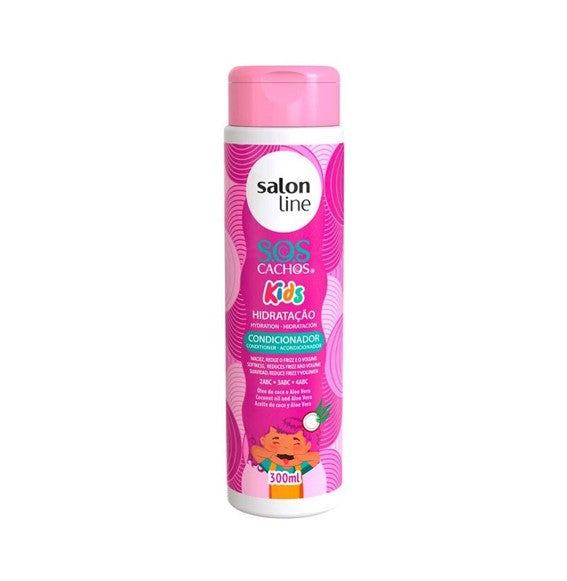 Salon Line SOS Cachos Kids Hidratação Condicionador | Acondicionador Infantil Hidratante con Aceite de Coco y Aloe Vera para Suavidad y Reducción de Frizz