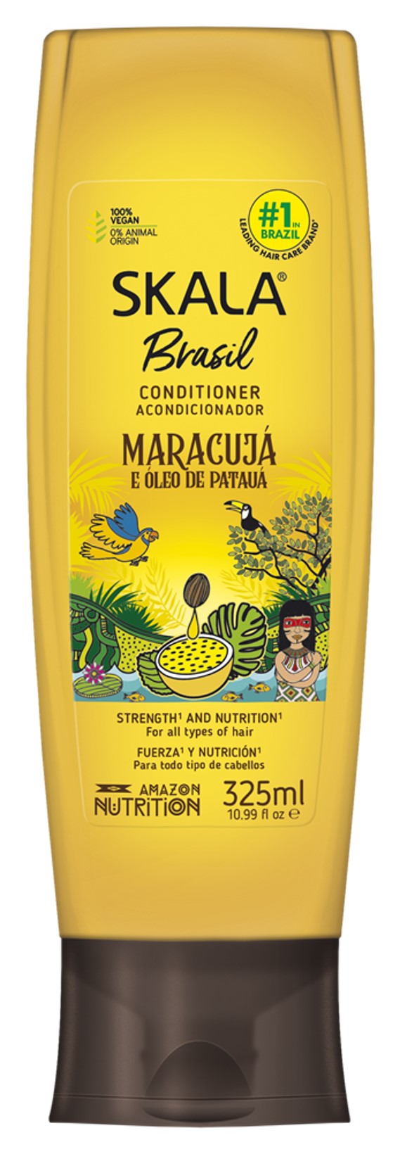 SKALA Brasil Amazon Nutrition Maracujá e Óleo de Patauá | Acondicionador de Fuerza y Nutrición con Extracto de Maracuyá y Aceite de Patauá para Todo Tipo de Cabello
