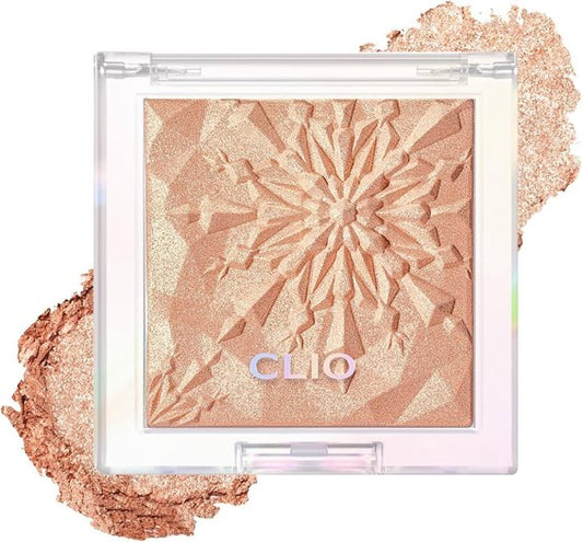 CLIO Prism Highlighter | Iluminador Facial en Polvo Compacto con Brillo Perlado de Acabado Luminoso-