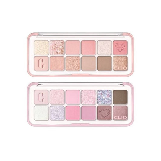 CLIO Pro Eye Palette Air | Paleta de Sombras de Ojos de 12 Tonos con Acabados Mate y Glitter de Alta Pigmentación