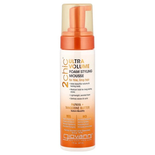 Giovanni 2chic Ultra-Volume Foam Styling Mousse Papaya & Tangerine Butter - Espuma Estilizadora