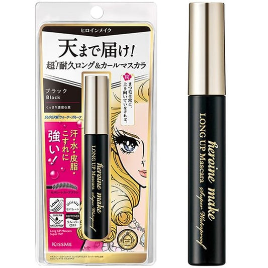 KISS ME Heroine Make Long Up Mascara Super Waterproof | Máscara de Pestañas Resistente al Agua de Larga Duración con Efecto Alargador y Rizador