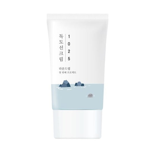ROUND LAB 1025 Dokdo Sun Cream SPF50+ PA++++ | Protector Solar Facial Hidratante y Calmante con Agua de Mar Profunda 50ml
