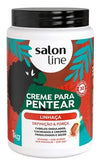 Salon Line Creme Para Pentear Linhaça Definição & Força | Creme para Pedefinición y Fuerza con Linaza para Cabellos Ondulados, Cacheados y Crespos 1kg