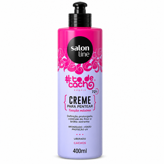 Salon Line #todecacho Creme para Pentear Fixação Máxima | Crema para Peinar de Definición Prolongada, Control de Frizz y Protección UV