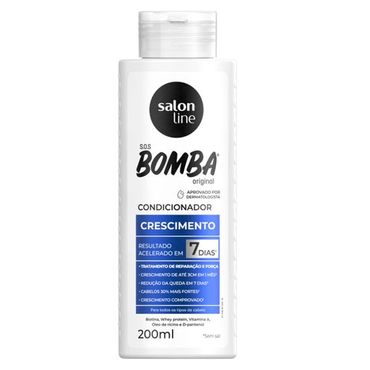 Salon Line S.O.S Bomba Original Condicionador Crescimento | Acondicionador Acelerador de Crecimiento y Reparación con Biotina y Aceite de Ricino