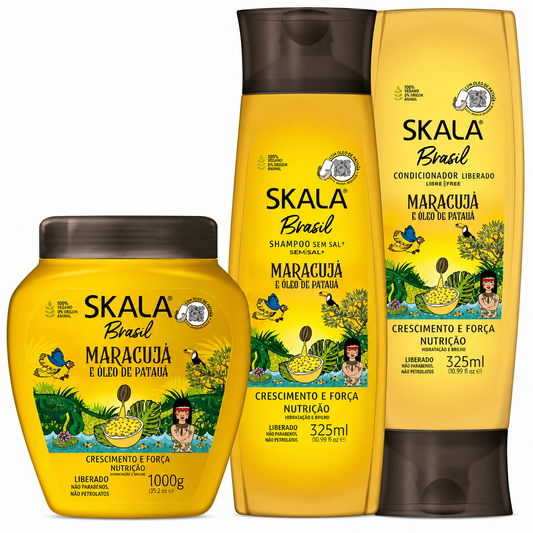 Kit Skala Brasil Maracuyá y Óleo de Patauá: Crecimiento, Champú y Acondicionador