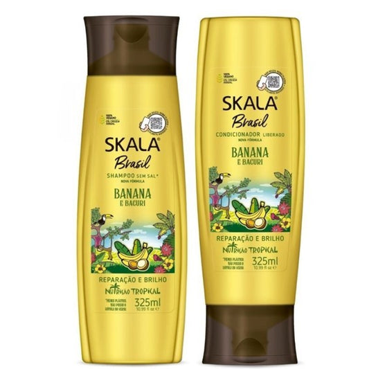 Skala Brasil Banana e Bacuri Shampoo y Acondicionador 325ml | Reparación y Brillo