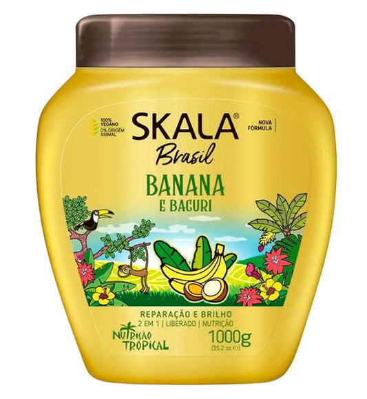 Skala Brasil Banana e Bacuri 2 en 1 | Tratamiento y Crema para Peinar