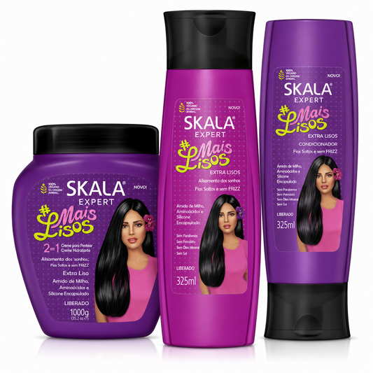 Skala Expert Mais Lisos Kit Completo | Tratamiento, Shampoo y Acondicionador